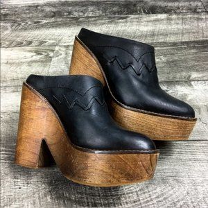 Free People Black and Brown Platform Shoes